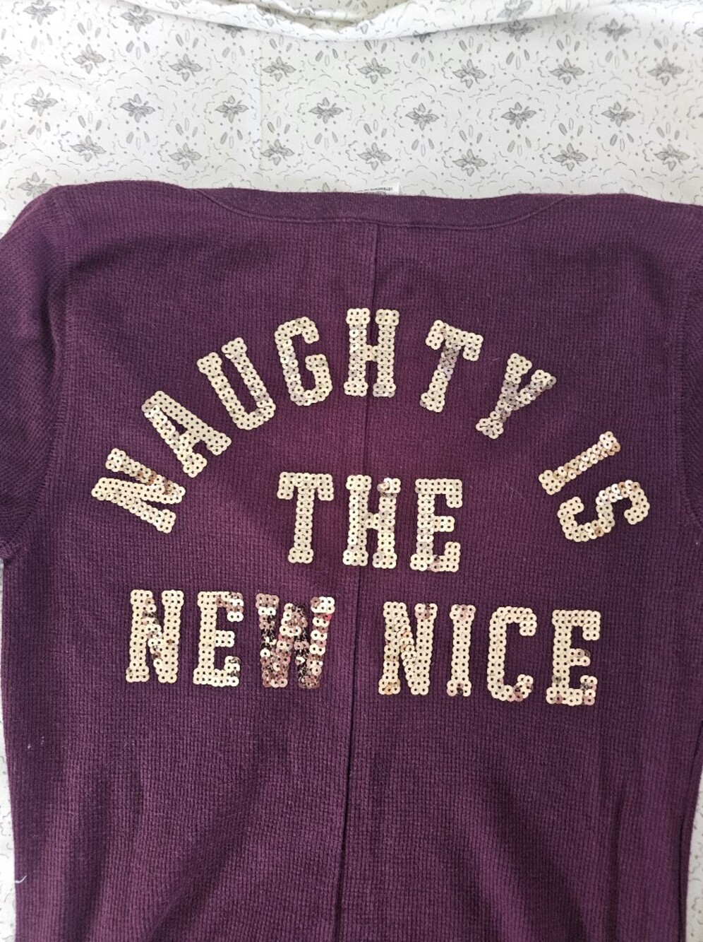 VS PINK Sequin Back Door Onesie